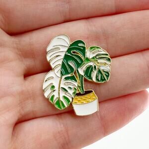 Potted Plant Enamel Pin, Cute Houseplant Pin Badge, Plant Gift